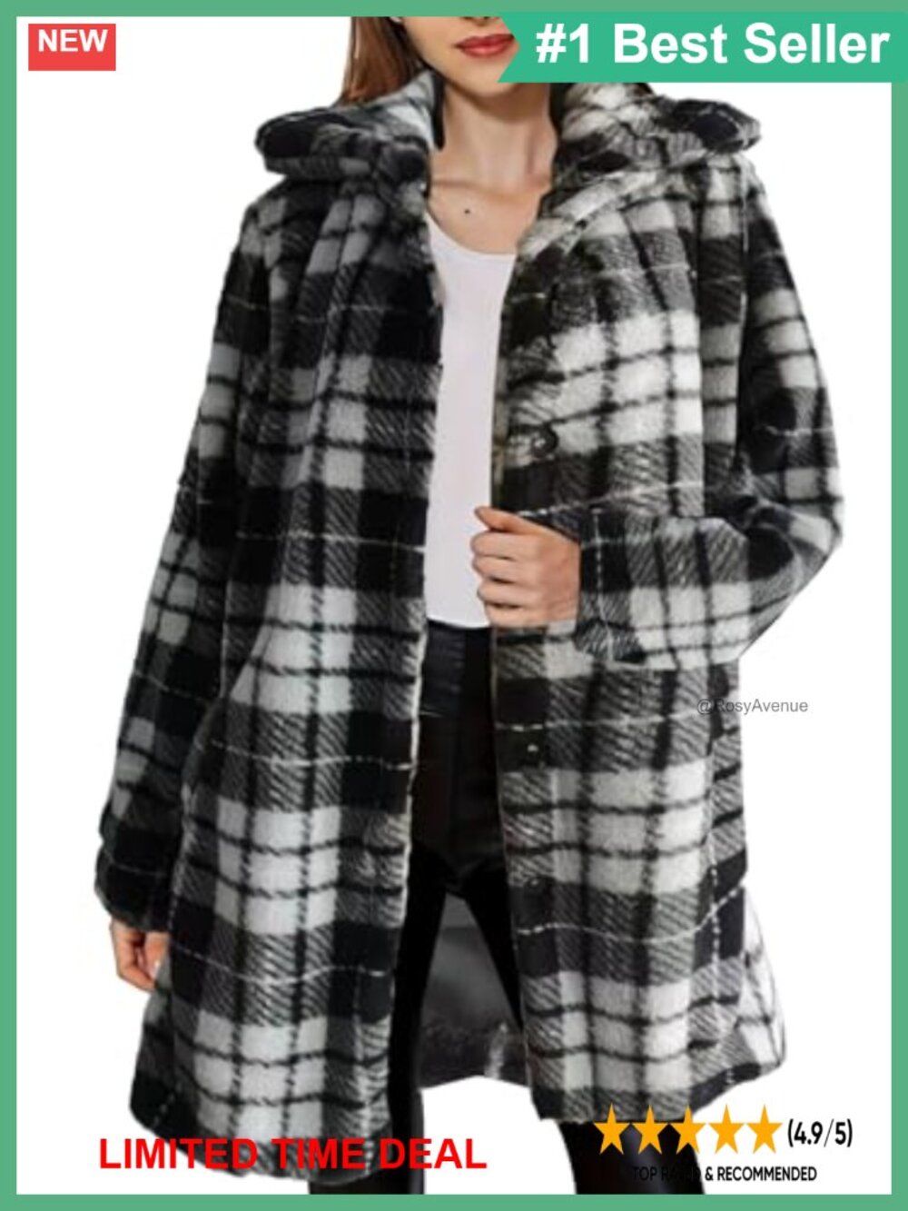 Faux Fur Lined Winter Coat Lapel Long Sleeve
